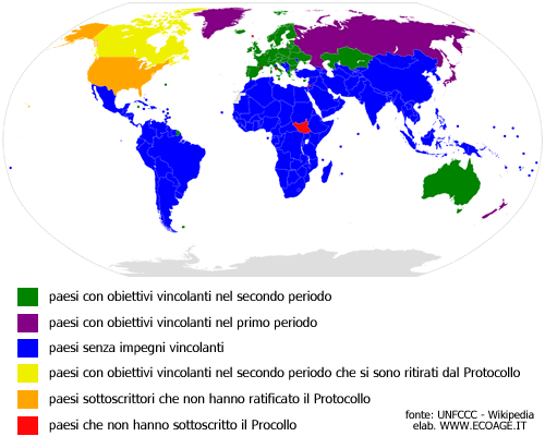 i paesi che hanno ratificato il Protocollo di Kyoto