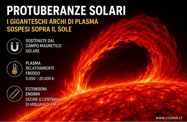 esempio di protuberanze solari