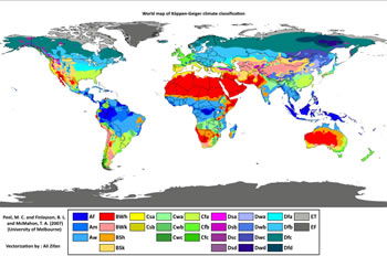 regioni climatiche di Koppen